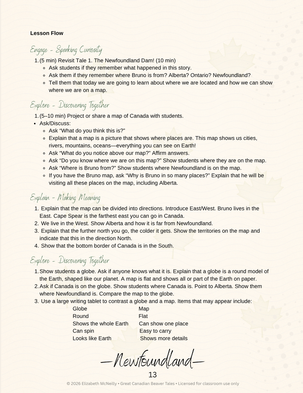 Alberta Social Studies "Time & Place" Physical Regions (Grade 2)