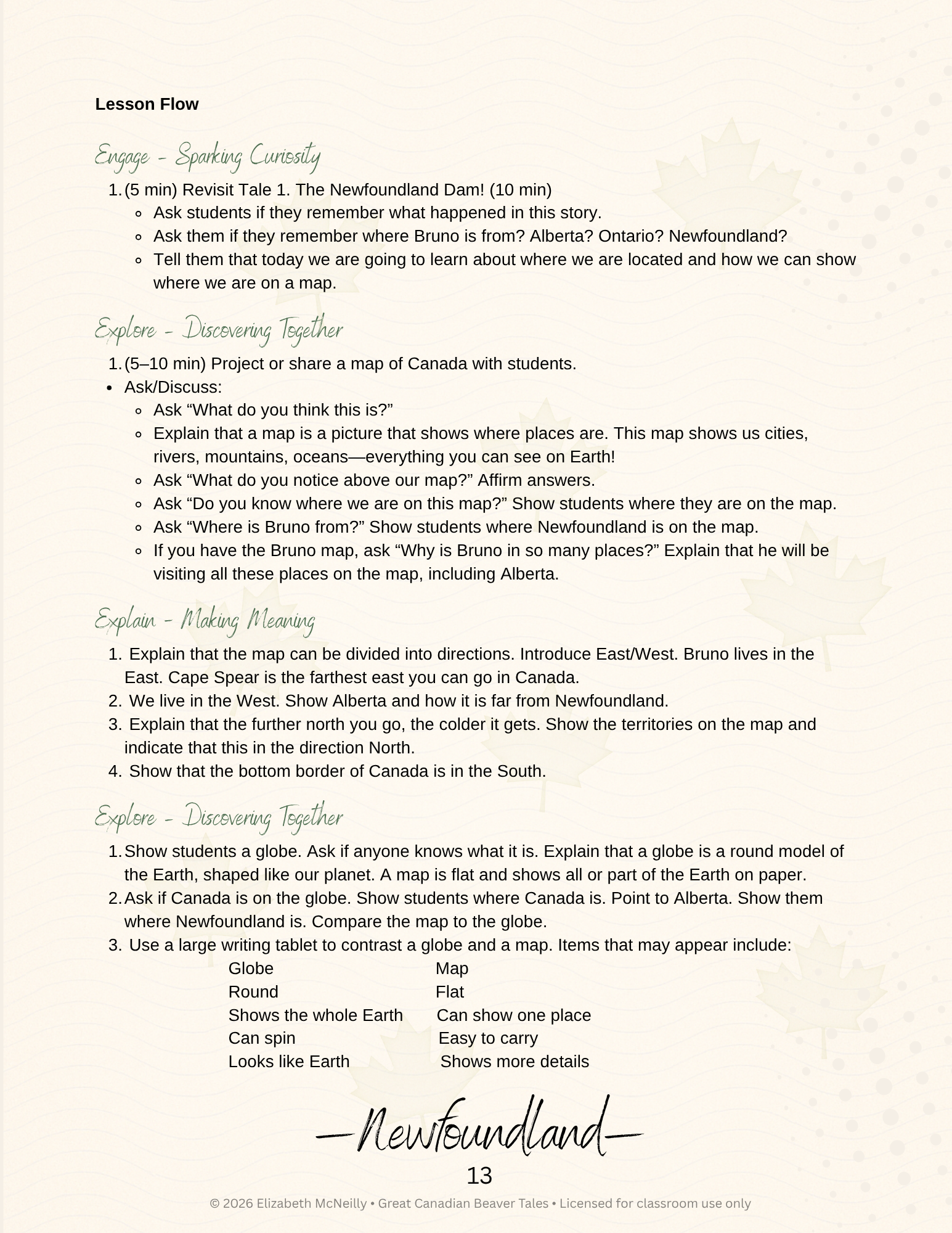 Alberta Social Studies "Time & Place" Physical Regions (Grade 2)