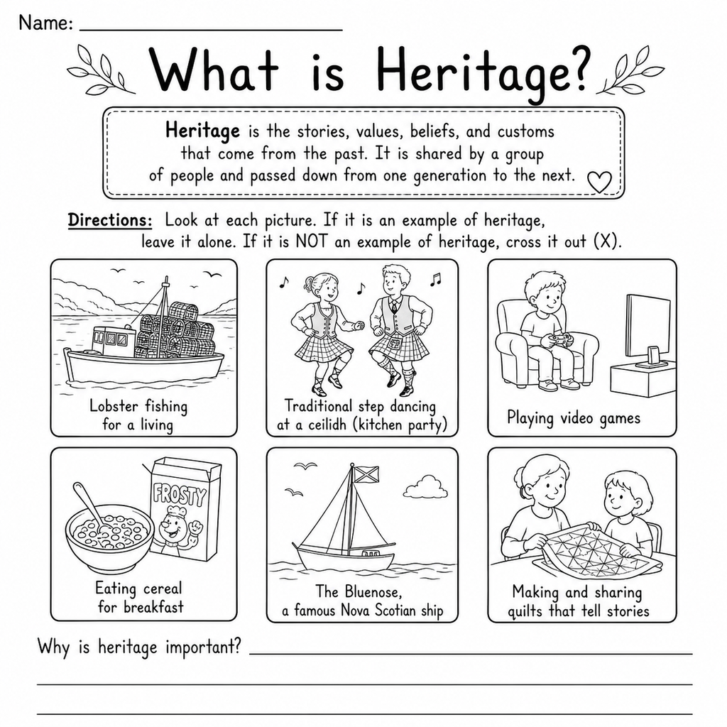 Alberta Social Studies TIME & PLACE - Heritage & Traditions (Grade 2)